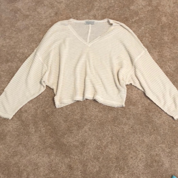 Urban Outfitters Sweaters - Cream waffle knit sweater